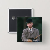 HRH Prince Philip Windsor 1980 Vierkante Button 5,1 Cm (Voorkant /achterkant)