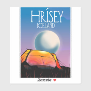 Hrísey IJsland kamperen poster Sticker
