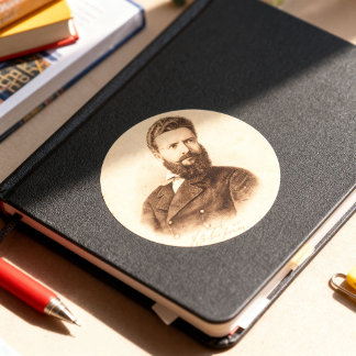 Hristo Botev Vintage Portret Bulgaarse Patriot Ronde Sticker