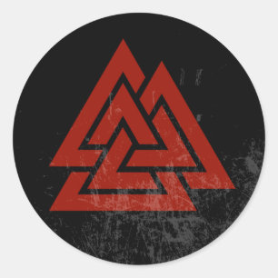 Hrungnir's Heart (rood en zwart) Ronde Sticker