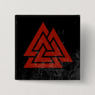 Hrungnir's Heart (rood en zwart) Vierkante Button 5,1 Cm