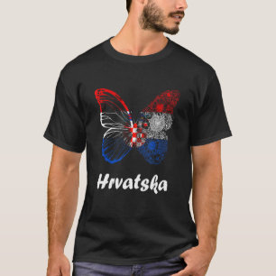 Hrvatska Butterfly Kroatië Kroatische wortelKroati T-shirt