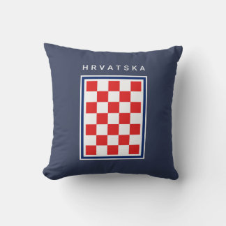 Hrvatska Checker Blue Border Kussen