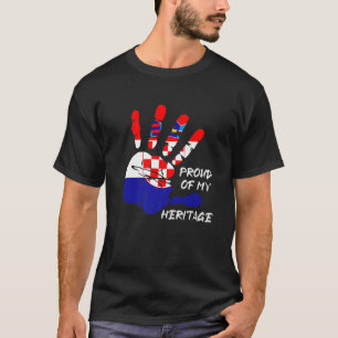 Hrvatska Hand Finger Pride Heritage Kroatië vlag T-shirt