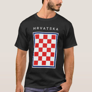 Hrvatska Schakend Blauw Rand T-shirt