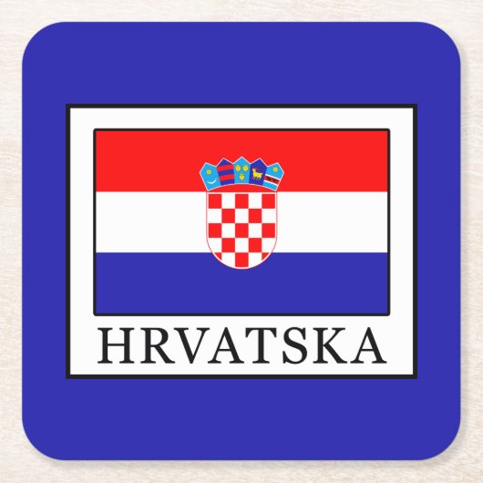 Hrvatska Vierkante Kartonnen Onderzetter (Voorkant)