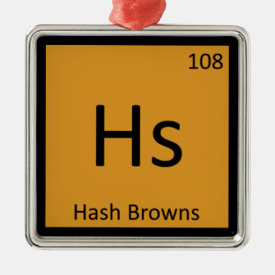 HS - Hash Browns Breakfast Chemistry-symbool Metalen Ornament