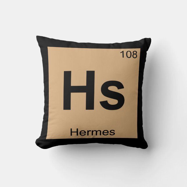 Hs - Hermes God Chemistry Periodic Table Symbol Kussen (Voorkant)