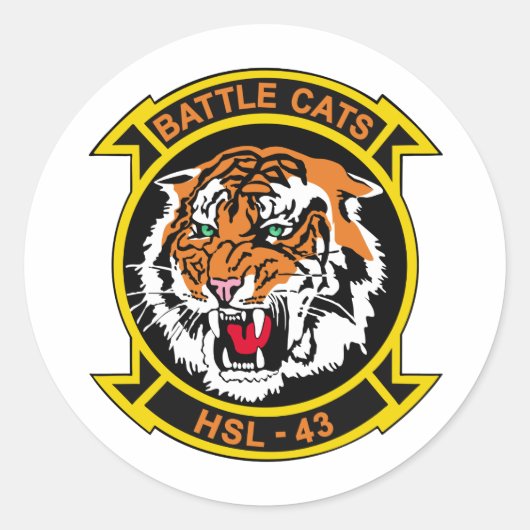 HSL-43 Battle Cats Ronde Sticker (Voorkant)