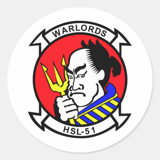 HSL-51 Warlords Ronde Sticker (Voorkant)