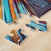 HST Trein Verlaat Londen + Landmarks Illustratie Legpuzzel (Zijkant)