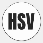 HSV - Sticker rond classique de Huntsville (Devant)