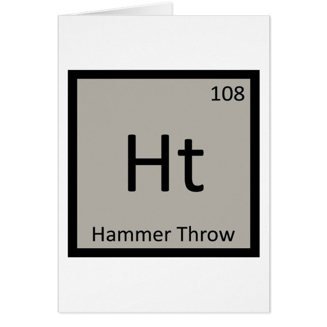 Ht - Lancer du marteau Athlétisme Symbole chimique (Devant)