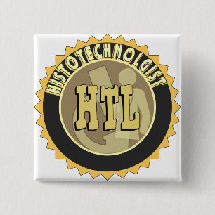 HTL BADGE HISTOTECHNOLOGISCH HISTOLOGISCHE TEKST VIERKANTE BUTTON 5,1 CM