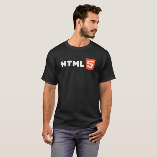 HTML 5 Code Web Developer Front-End Developer T-shirt (Voorkant volledig)
