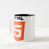 HTML 5-logo Tweekleurige Koffiemok (Voorkant links)