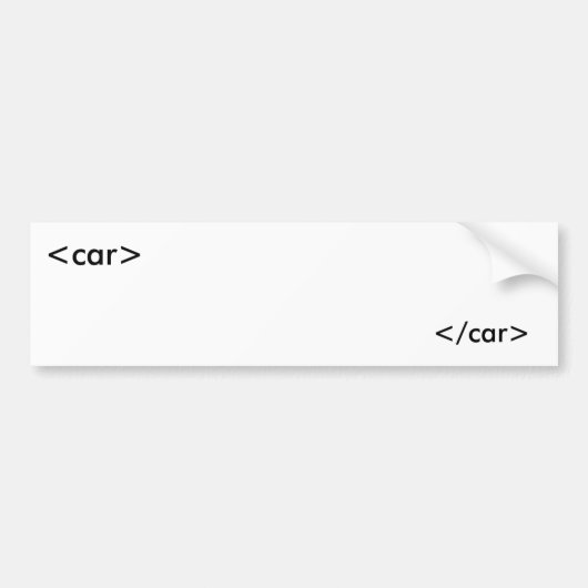 HTML-bumper Stcker Bumpersticker (Voorkant)