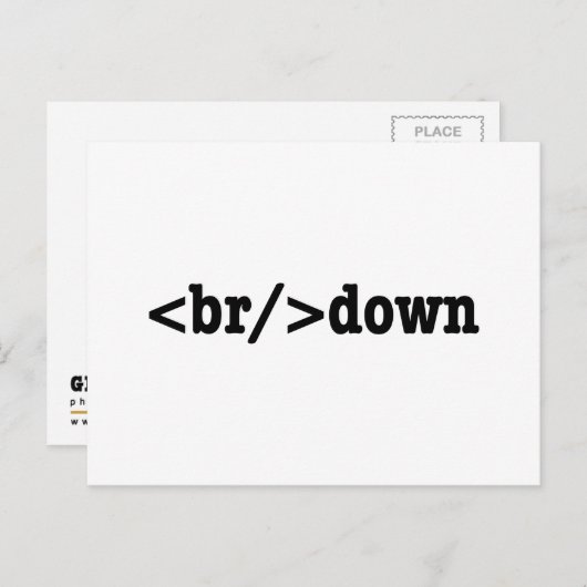 HTML-code uitsplitsing Briefkaart (Voorkant / Achterkant)