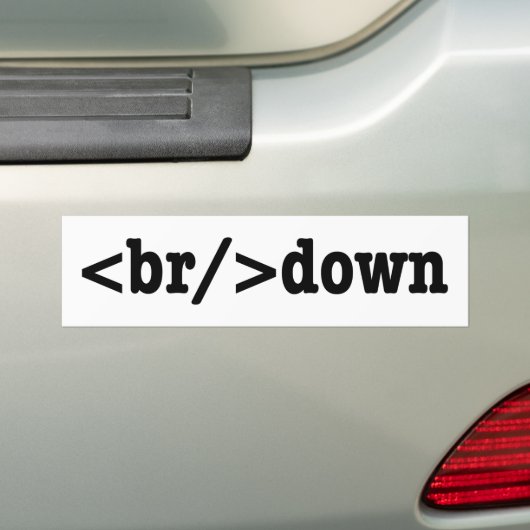 HTML-code uitsplitsing Bumpersticker (Op auto)