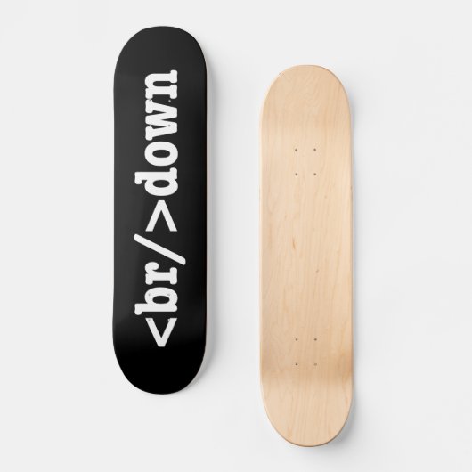 HTML-code uitsplitsing Skateboard (Voorkant)