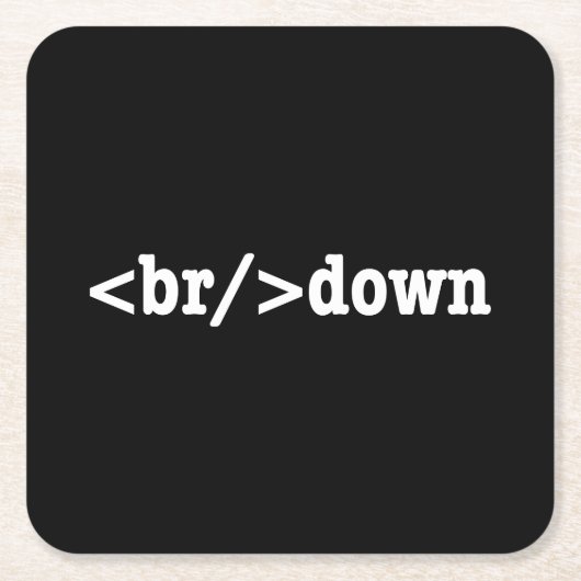 HTML-code uitsplitsing Vierkante Kartonnen Onderzetter (Voorkant)