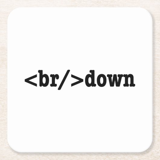 HTML-code uitsplitsing Vierkante Kartonnen Onderzetter (Voorkant)