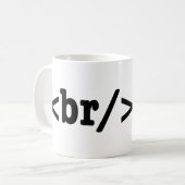 HTML-code voor breekversla Koffiemok (Voorkant links)