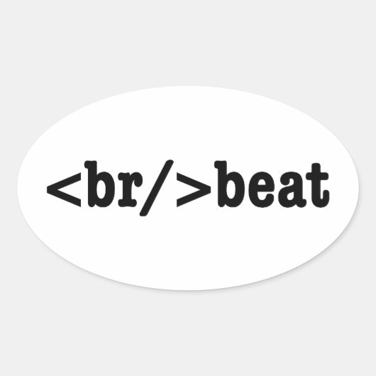 HTML-code voor breekversla Ovale Sticker (Voorkant)