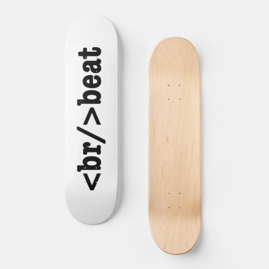 HTML-code voor breekversla Skateboard (Voorkant)