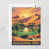 Huacachina Peru Reizen Briefkaart (Voorkant / Achterkant)