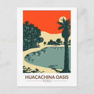 Huacachina Peru Reizen Kunst Vintage Briefkaart
