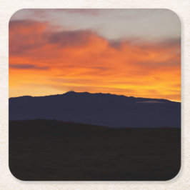 Hualalai Sunset Vierkante Kartonnen Onderzetter