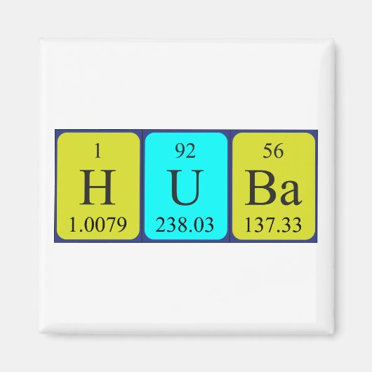Huba periodieke table name magnet magneet (Voorkant)