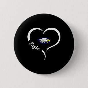 Hubbard Eagles Logo Half Heart Slogan Hs Ronde Button 5,7 Cm