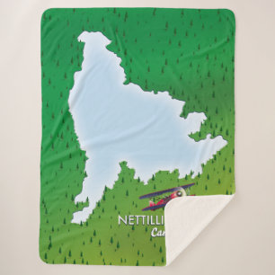 Hubbard meer Noordelijk Michigan meer kaart Sherpa Deken