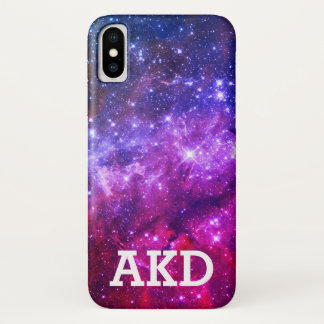 Hubble Afbeelding Ruimte / Purps / Monogram iPhone X Hoesje