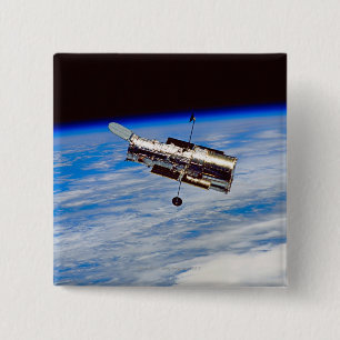 Hubble Space Telescope Vierkante Button 5,1 Cm