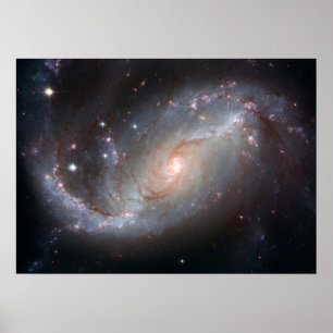 Hubble Uitzicht van Barred Spiral Galaxy NGC 1672 Poster