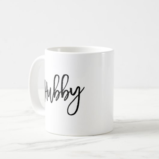 Hubby Brush Typography Mug (Devant gauche)