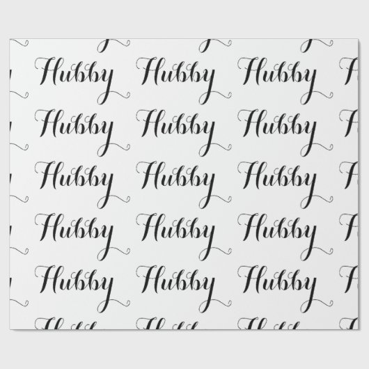 Hubby echtgenoot het zwarte manuscript van het huw cadeaupapier (Vlak)