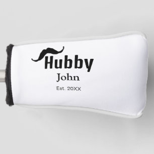 Hubby echtgenoot naam toevoegen datum jaar snor ee golfheadcover