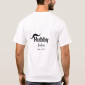 Hubby echtgenoot naam toevoegen datum jaar snor ee t-shirt (Achterkant)