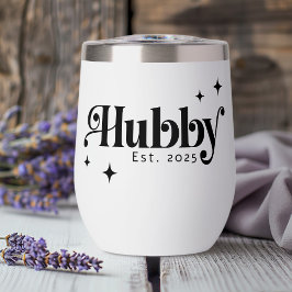 Hubby elke kleur elegante retro lettertype en ster