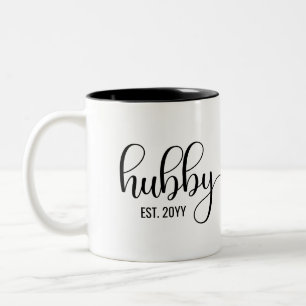 Hubby Est   Giften voor Husband, cadeau voor wedde Tweekleurige Koffiemok
