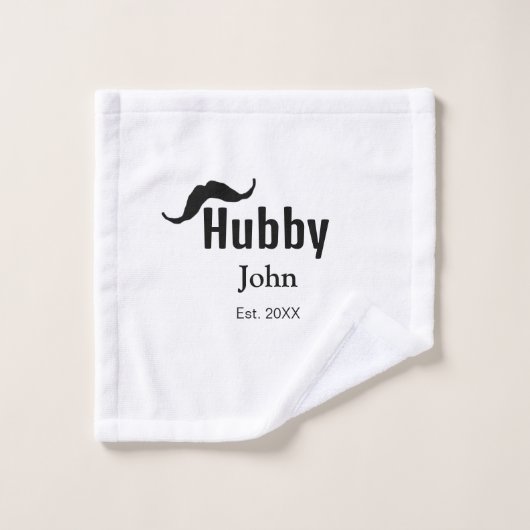 Hubby mari ajouter nom date année moustache simple (Gant de toilette)