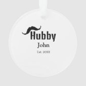 Hubby mari ajouter nom date année moustache simple (dos)