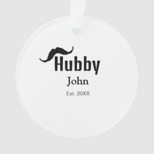 Hubby mari ajouter nom date année moustache simple