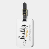 Hubby | Monogram van de heer Black & Gold Script P Bagagelabel (Voorkant verticaal)