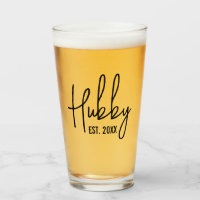 Hubby op maat vastgesteld jaar bier glas cadeau