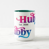 Hubby Paar Trouwen Jubileum Custom Kleurrijk Mok (Midden)